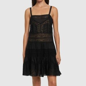 NWT New ZIMMERMANN Halliday Cotton Lace Trim Mini Shift Dress Size 1